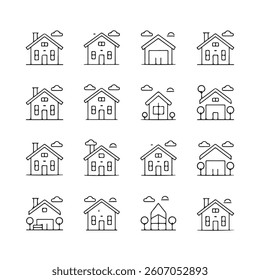 home line icons black and whit background