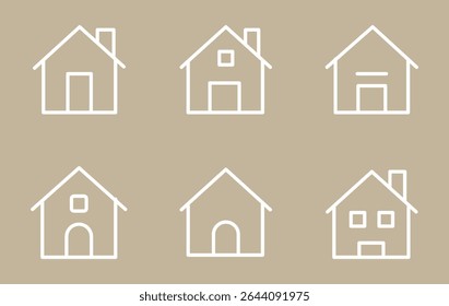 Home line icons. Editable stroke. Simple house symbols. Building icon. Vector illustration.