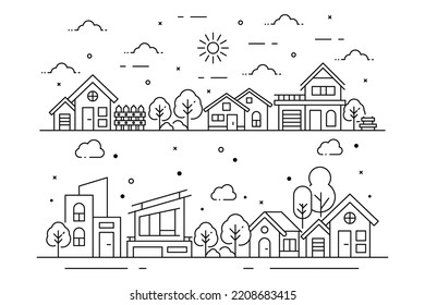 Home line illustration design. Home line style