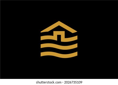 Home line logo design. Real estate illustration symbol. Outline the house icon vector.