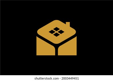 Home line logo design vector. House illustration sign.