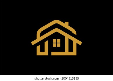 Home line logo design vector. House illustration sign.