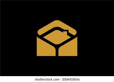 Vector de diseño de logotipo de línea de inicio. Señal de ilustración de casa.