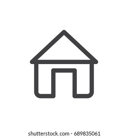 Home line simple icon, outline vector sign, linear style pictogram isolated on white. House symbol, logo illustration. Editable stroke. Pixel perfect vector graphics
