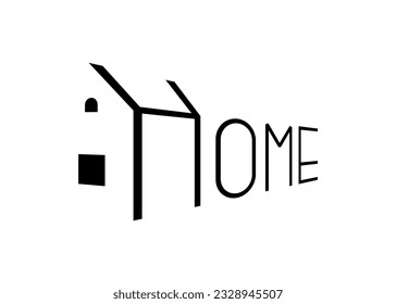 Plantilla de diseño de la perspectiva del logotipo lineal para la empresa inmobiliaria. El concepto de identidad de marca lineal para el desarrollo de la casa. Arquitectura y construcción de propiedades logotipo vector ilustración de eps aislados