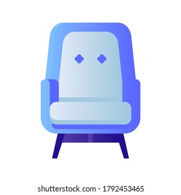 Home Living Armchair Icon in Flat Icon Style with Gradient Peach and Purple Color for Apps Icon