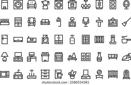 Home living icons High-Quality Vector Icons Collection with Editable Stroke. Ideal for Professional and Creative Projects