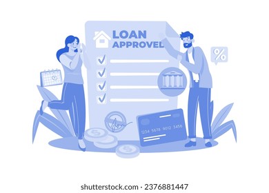 Home Loan Approved Illustration concept on white background