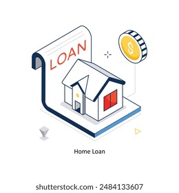 Home Loan concept vector isometric style stock illustration. EPS file
