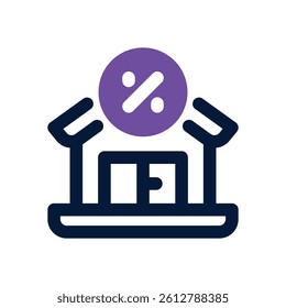 home loan dual tone icon. Sleek and modern vector icon for websites, mobile apps, marketing materials, and corporate design. Fully scalable and ready to use.