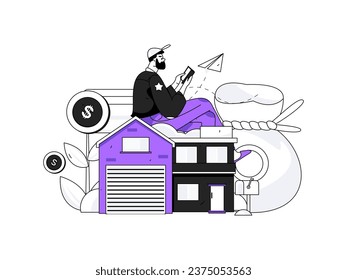 Home loan flat vector concept operation illustration
