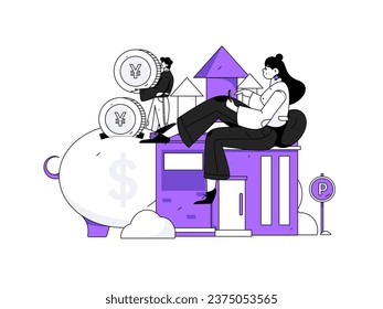 Home loan flat vector concept operation illustration
