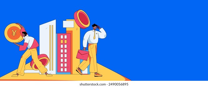 Home loan flat vector concept operation illustration
