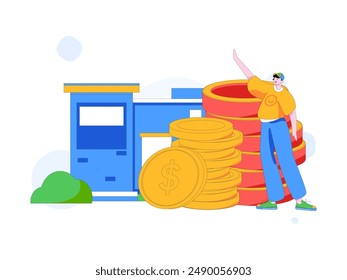 Home loan flat vector concept operation illustration
