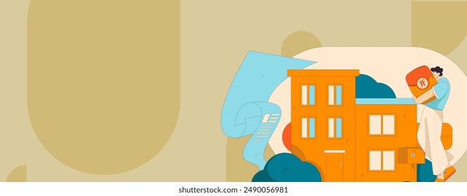 Home loan flat vector concept operation illustration
