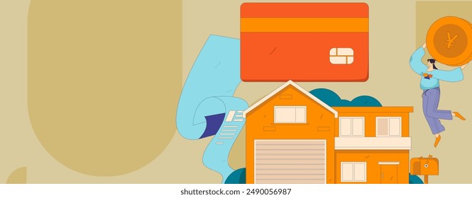 Home loan flat vector concept operation illustration
