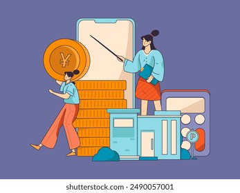 Home loan flat vector concept operation illustration

