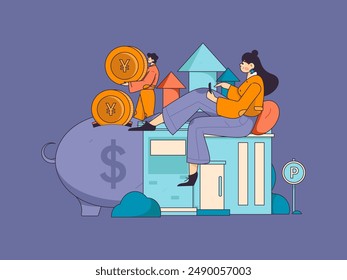 Home loan flat vector concept operation illustration
