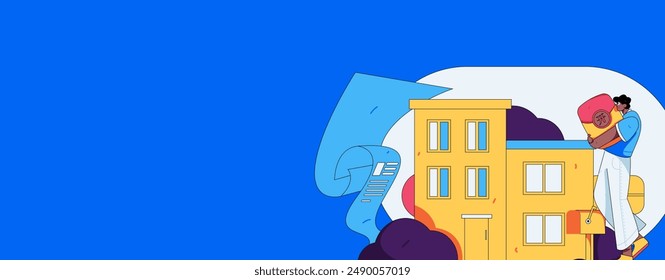 Home loan flat vector concept operation illustration
