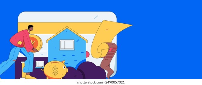 Home loan flat vector concept operation illustration
