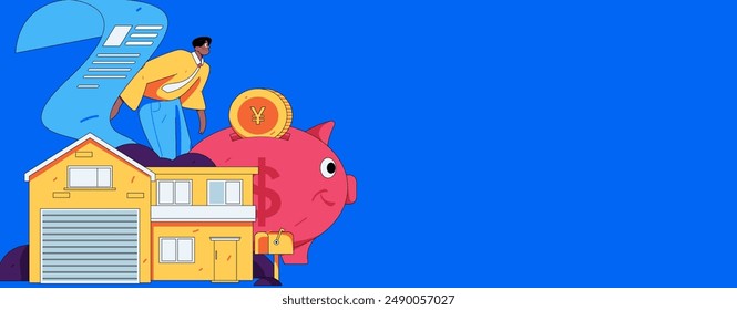 Home loan flat vector concept operation illustration
