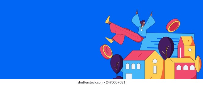 Home loan flat vector concept operation illustration
