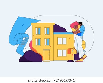 Home loan flat vector concept operation illustration
