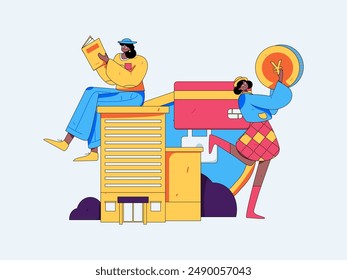 Home loan flat vector concept operation illustration

