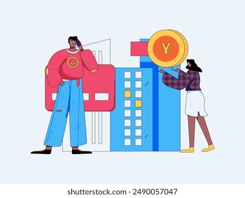 Home loan flat vector concept operation illustration
