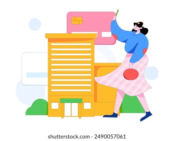 Home loan flat vector concept operation illustration
