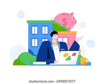 Wohnungskredit Flache Vektorgrafik Konzept Operation Illustration
