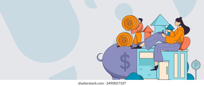 Home loan flat vector concept operation illustration
