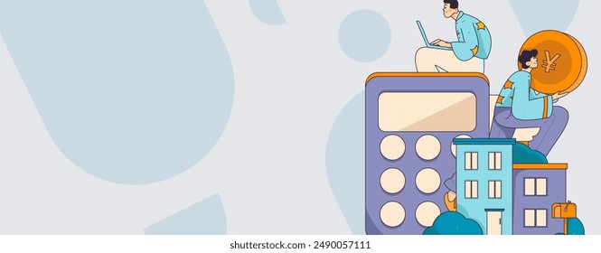 Ilustración de operación de concepto de Vector plano de préstamo para vivienda
