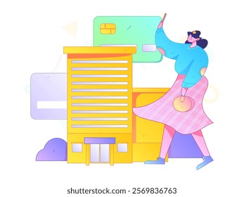 Home loan flat vector concept operation illustration
