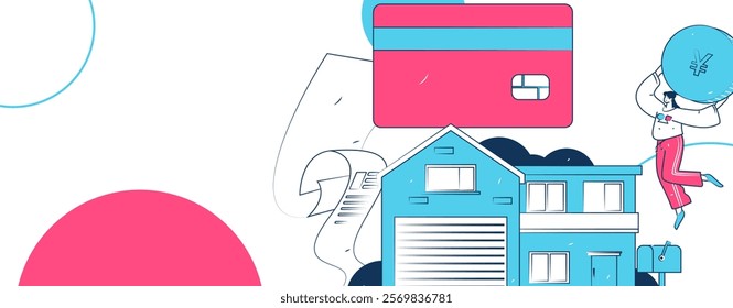 Home loan flat vector concept operation illustration
