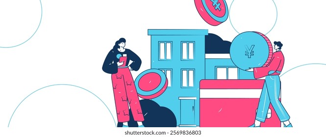 Home loan flat vector concept operation illustration
