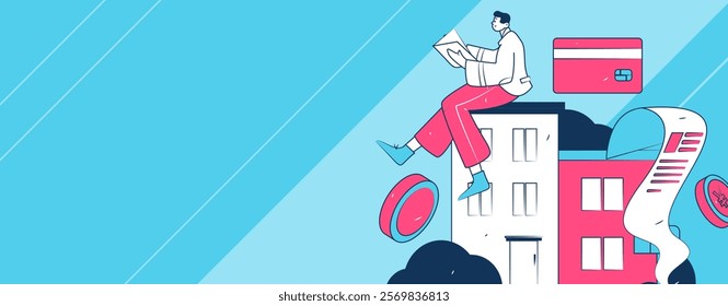 Home loan flat vector concept operation illustration

