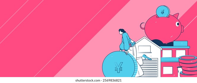 Home loan flat vector concept operation illustration
