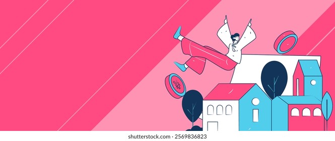 Home loan flat vector concept operation illustration
