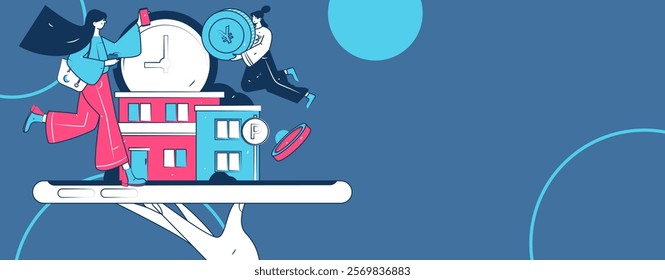 Home loan flat vector concept operation illustration
