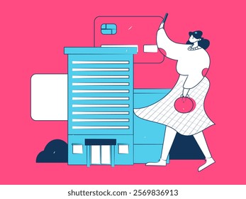 Home loan flat vector concept operation illustration
