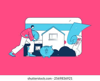 Home loan flat vector concept operation illustration
