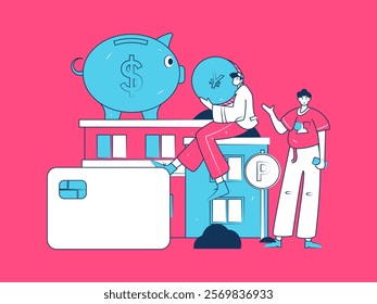 Home loan flat vector concept operation illustration
