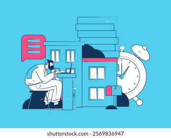 Home loan flat vector concept operation illustration
