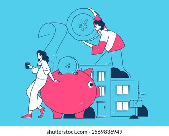 Home loan flat vector concept operation illustration
