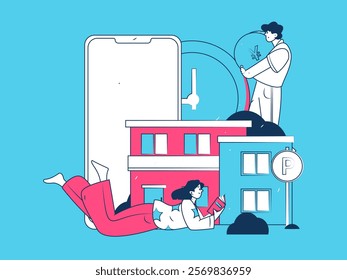 Home loan flat vector concept operation illustration
