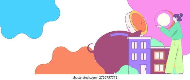 Home loan flat vector concept operation illustration
