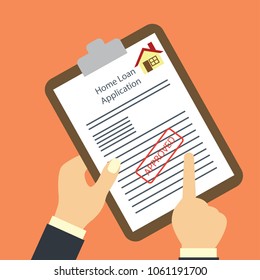 home loan form approved for loan application concept. vector illustration