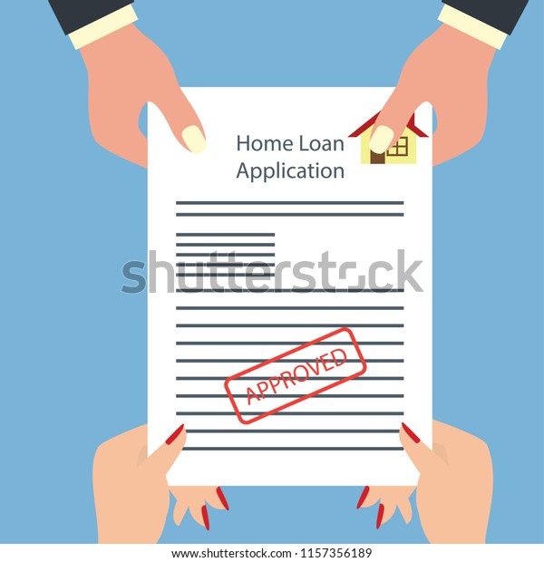 home loan form approved for loan application\
concept. vector\
illustration