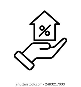 home loan icon linear logo mark in black and white
